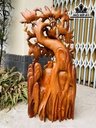 Tượng Phúc Lộc Thọ (Tam Đa) Gỗ Hương Cao 86 Ngang 40 Sâu 20 (cm)