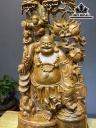 Tượng Phật Di Lặc Đứng Cây Tùng Gỗ Ngọc Am Cao 103 Ngang 48 Sâu 20 (cm)