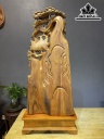 Tượng Phật Di Lặc Đứng Cây Tùng Gỗ Ngọc Am Cao 103 Ngang 48 Sâu 20 (cm)