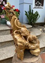 Tượng Báo Săn Mồi Gỗ Nu Kháo Cao 57 Ngang 42 Sâu 22 (cm)