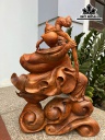 Tượng Đạt Ma Quá Hải Gỗ Hương Cao 55 Ngang 44 Sâu 22 (cm)