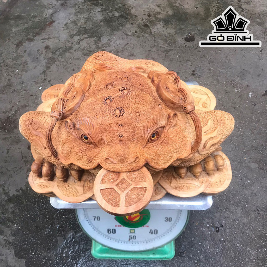 Tượng Thiềm Thừ Gỗ Ngọc Am Cao 24 Ngang 39 Sâu 28 (cm)