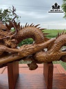 Tượng Nhất Long Quấn Bút Gỗ Cẩm Cao 48 Ngang 72 Sâu 13 (cm)