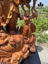 Tượng Phật Di Lặc Ngũ Phúc Vác Cành Đào Gỗ Hương Cao 138 Ngang 108 Sâu 50 (cm)