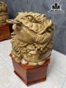 Tượng Thiềm Thừ Gỗ Cẩm Vàng Cao 50 Đường Kính 50 (cm)