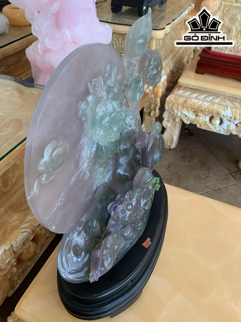 Bi Cầu Đá Flourite Cao 50 Ngang 38 Sâu 16 (cm)
