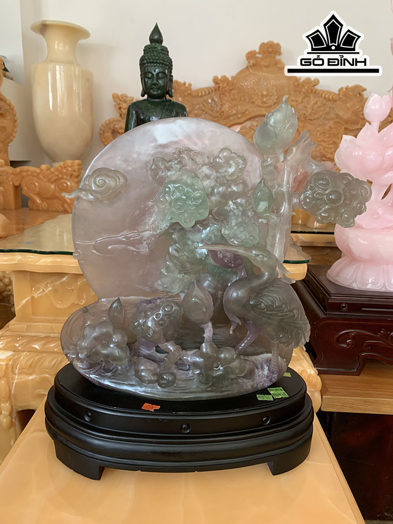 Bi Cầu Đá Flourite Cao 50 Ngang 38 Sâu 16 (cm)