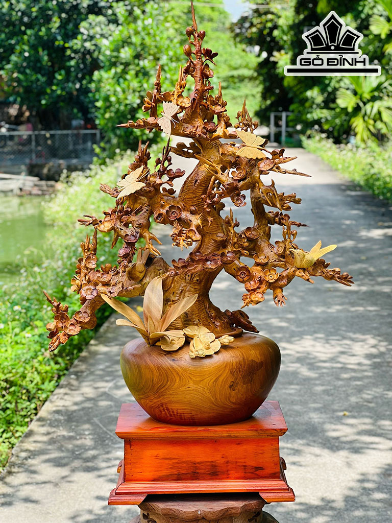 Bình Mai Tài Lộc Gỗ Hương Cao 106 Ngang 68 Sâu 48 (cm)