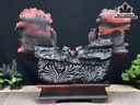 Tượng Cá Xiêm Đôi Gỗ Trắc Cao 47 Ngang 56 Sâu 25 (cm)