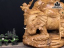 Tượng Phật Di Lặc Nhị Phúc Ngự Voi Gỗ Ngọc Am Cao 52 Ngang 45 Sâu 30 (cm)