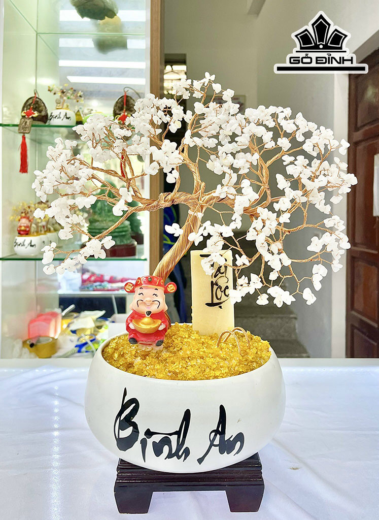 Cây Tài Lộc Đá Thạch Anh Cao 40 (cm)