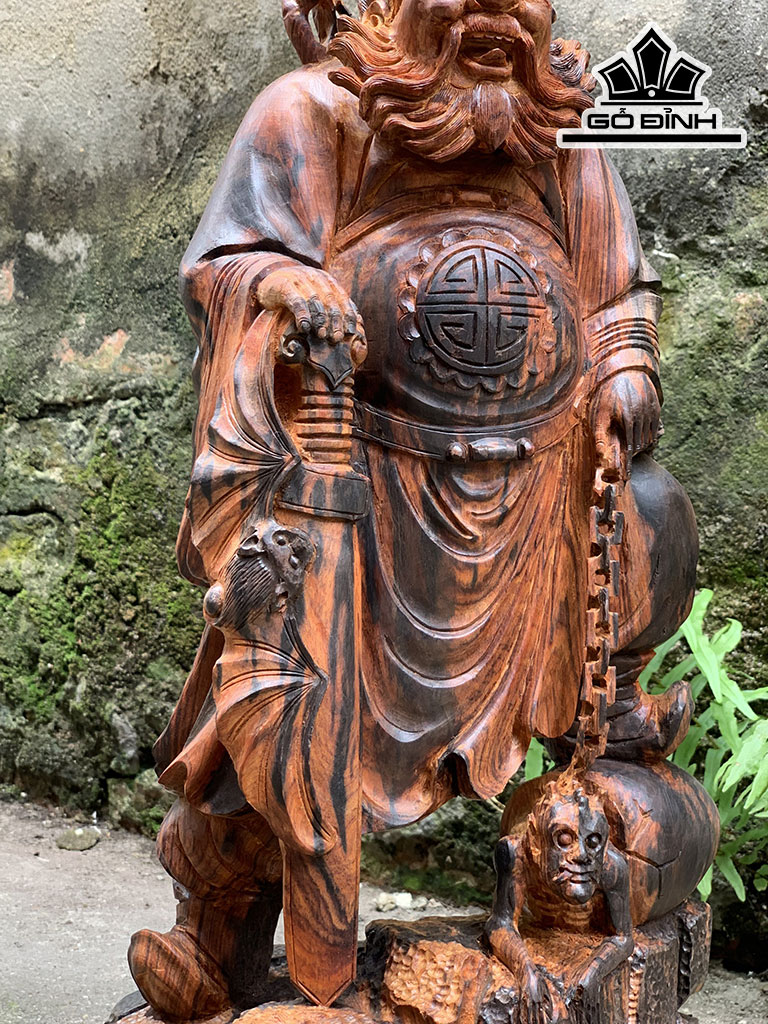 Tượng Đường Chung Quỳ Gỗ Trắc Cao 53 Rộng 27 Sâu 25 (cm)