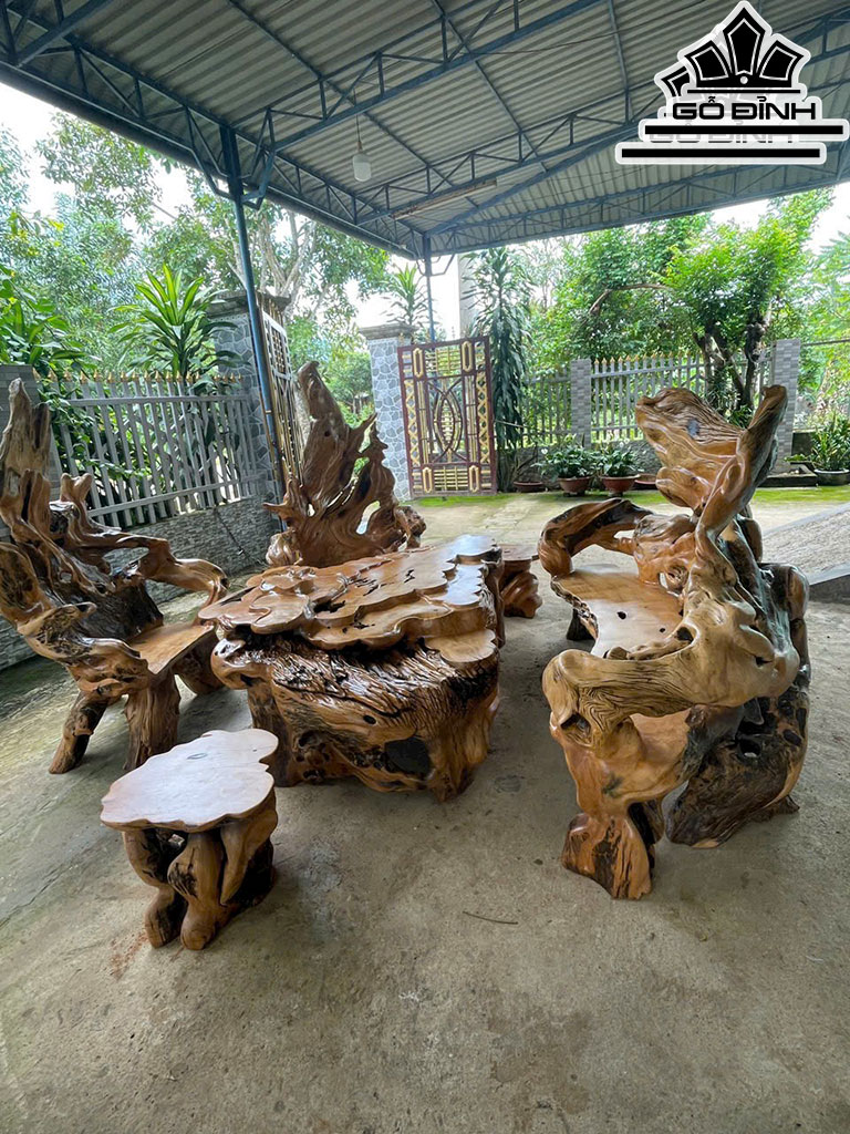 Bộ Bàn Gỗ Trai Dài 180 Ngang 160 (cm)