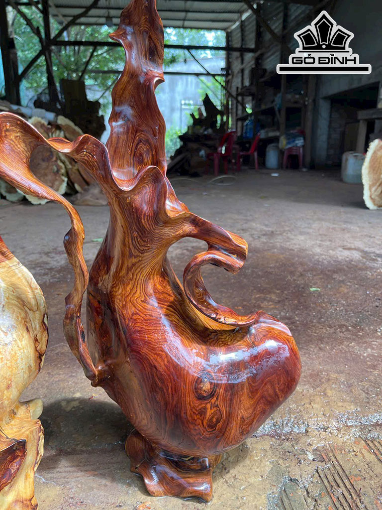 Cặp Bình Phay Gỗ Cẩm Cao 75 Ngang 33 Sâu 20 (cm)