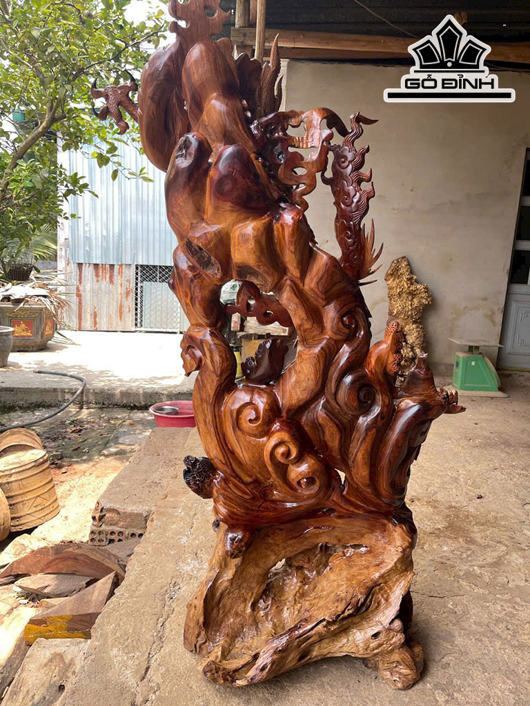 Song Long Gỗ Hương Cao 160 Ngang 70 Sâu 35 (cm)