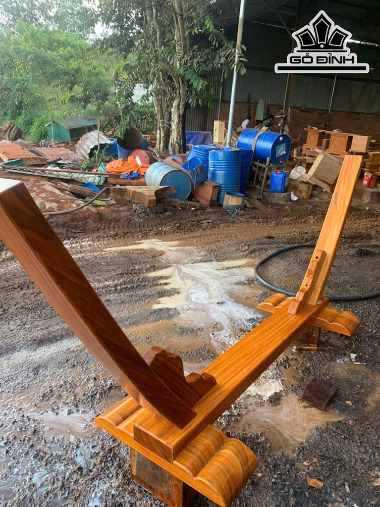 Khung Võng Gỗ Lim Ngang 240 Dày 10 Rộng 17 Đế Dày 10 (cm)