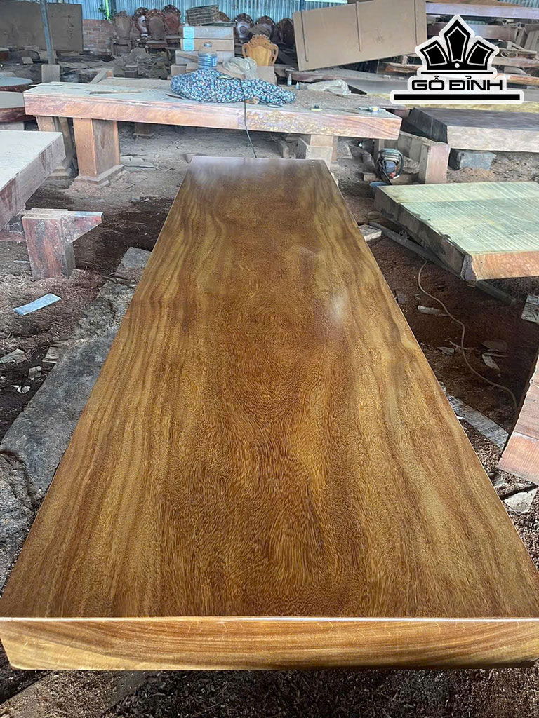 Mặt Bàn Gỗ Cẩm Hồng Rộng 90 Dày 15 Dài 335 (cm)