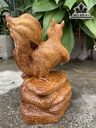Tượng Sóc Phong Thủy Gỗ Hương Cao 25 Ngang 15 Sâu 14 (cm)