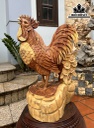 Tượng Gà Trống Gỗ Hương Cao 50 Ngang 34 Sâu 25 (cm)
