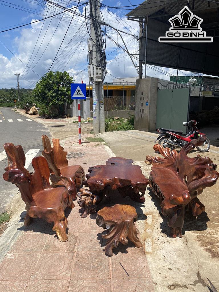 Bộ Bàn Ghế Gốc Cây Gỗ Hương