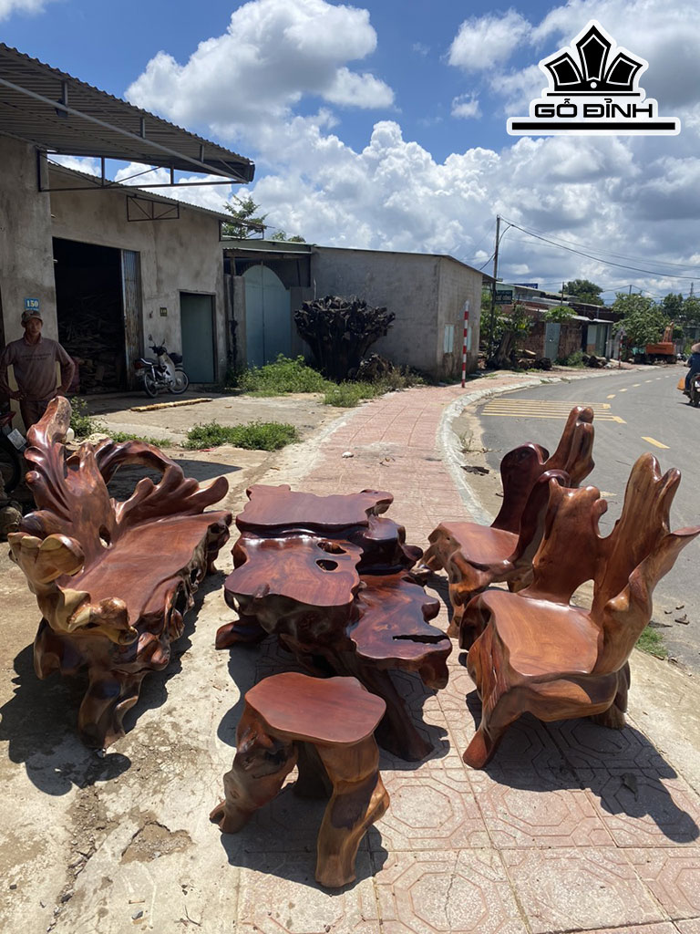 Bộ Bàn Ghế Gốc Cây Gỗ Hương