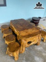 Bộ Bàn Gỗ Nu Xá Xị  8 Đôn 39x40 1 Bàn 160x80x60 (cm)