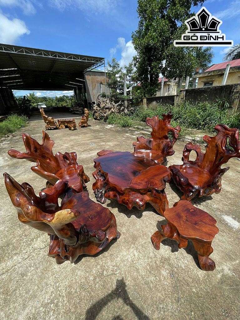 Bộ Gốc 6 Đôn Gỗ Hương