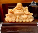 Tượng Di Lặc Như Ý Phát Tài Đá Ngọc Hoàng Long Cao 50 Ngang 40 (cm) 18kg