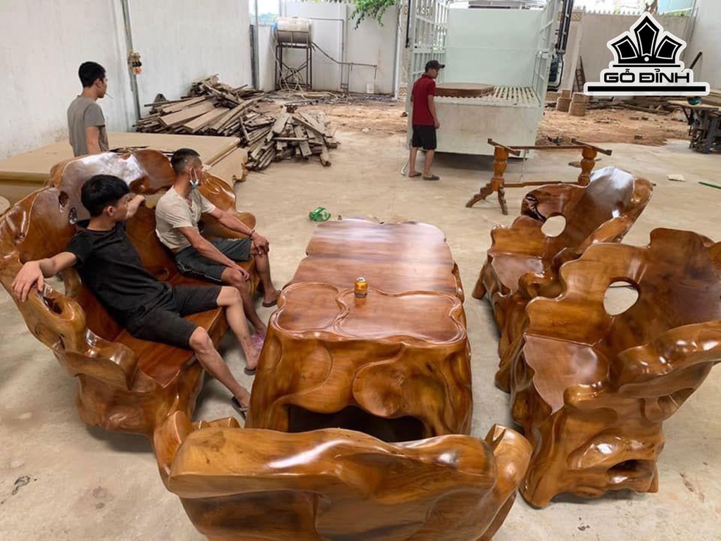 Bộ Bàn Ghế Gốc Cây Gỗ Dổi