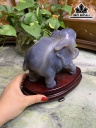 Voi Ngọc Đá Mã Não Cao 17 Ngang 18 Sâu 10 (cm) 1,9kg