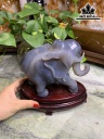 Voi Ngọc Đá Mã Não Cao 17 Ngang 18 Sâu 10 (cm) 1,9kg