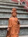 Tượng Phật Bà Quan Âm Gỗ Trắc Cao 53 Ngang 21 Sâu 12 (cm)