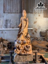 Tượng Phật Bà Quan Âm Gỗ Trắc Cao 53 Ngang 21 Sâu 12 (cm)