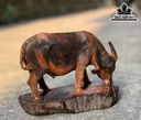 Tượng Trâu Gỗ Trắc Cao 17 Ngang 23 Sâu 11 (cm)