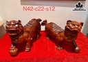 Song Nghê Tài Lộc Gỗ Hương Cao 22 Ngang 42 Sâu 12 (cm)
