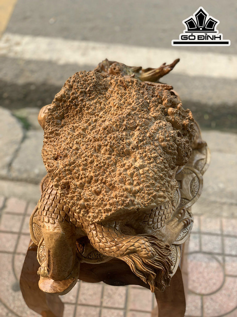 Tượng Long Quy Gỗ Nu Kháo Ngang 55 Cao 35 Sâu 20 (cm)