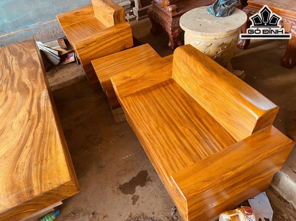 Bộ SoFa Chữ H Gỗ Gõ 6 Món