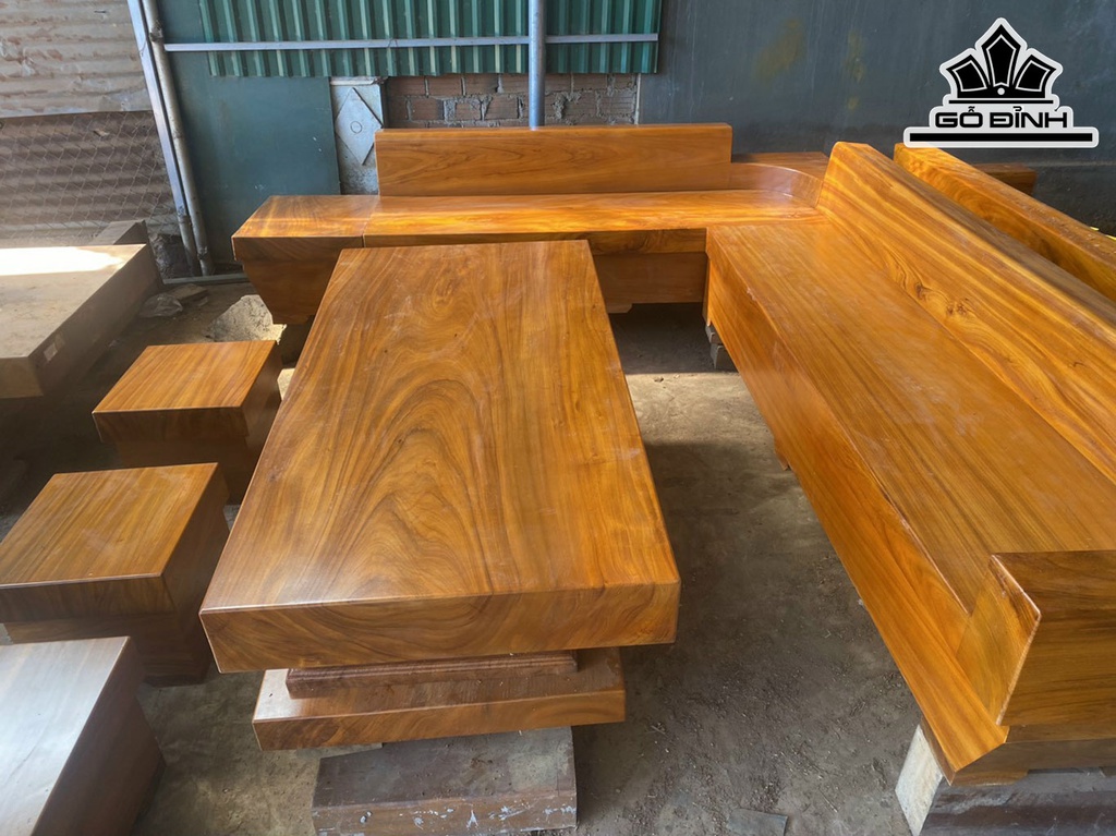 Bộ SoFa Góc Gỗ Gõ