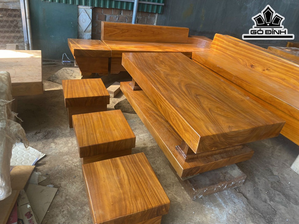 Bộ SoFa Góc Gỗ Gõ