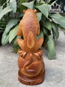 Tượng Khỉ Ngồi Bao Tiền Gỗ Hương Cao 46 Ngang 20 Sâu 16 (cm)