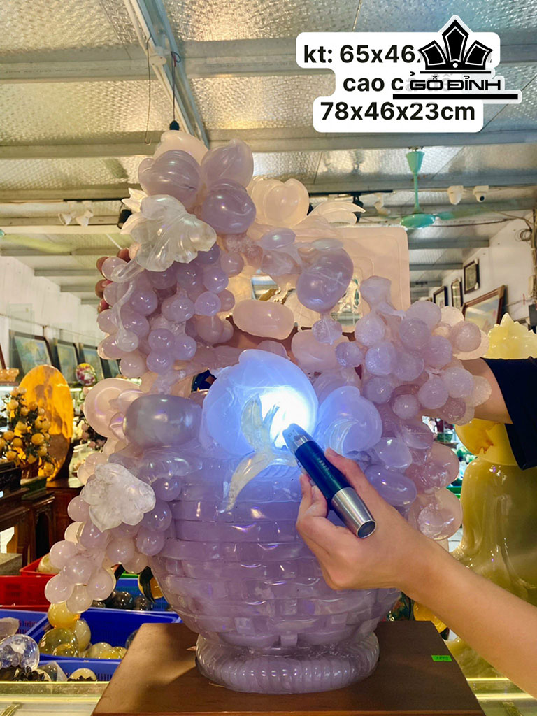 Hoa Khai Phú Quý Đá Flourite Cao 78 Ngang 46 Sâu 23 (cm)