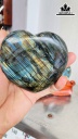 Cặp Trái Tim Đá Xà Cừ (Labradorite) Cao 13 Ngang 18 (cm) 1,4kg