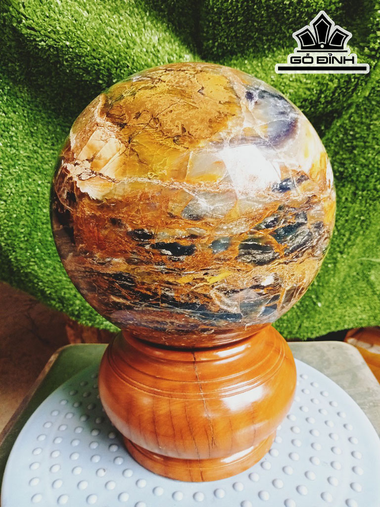 Bi Cầu Gỗ Hóa Ngọc Đa Sắc Đường Kính Hạt 16,5 (cm) 5kg