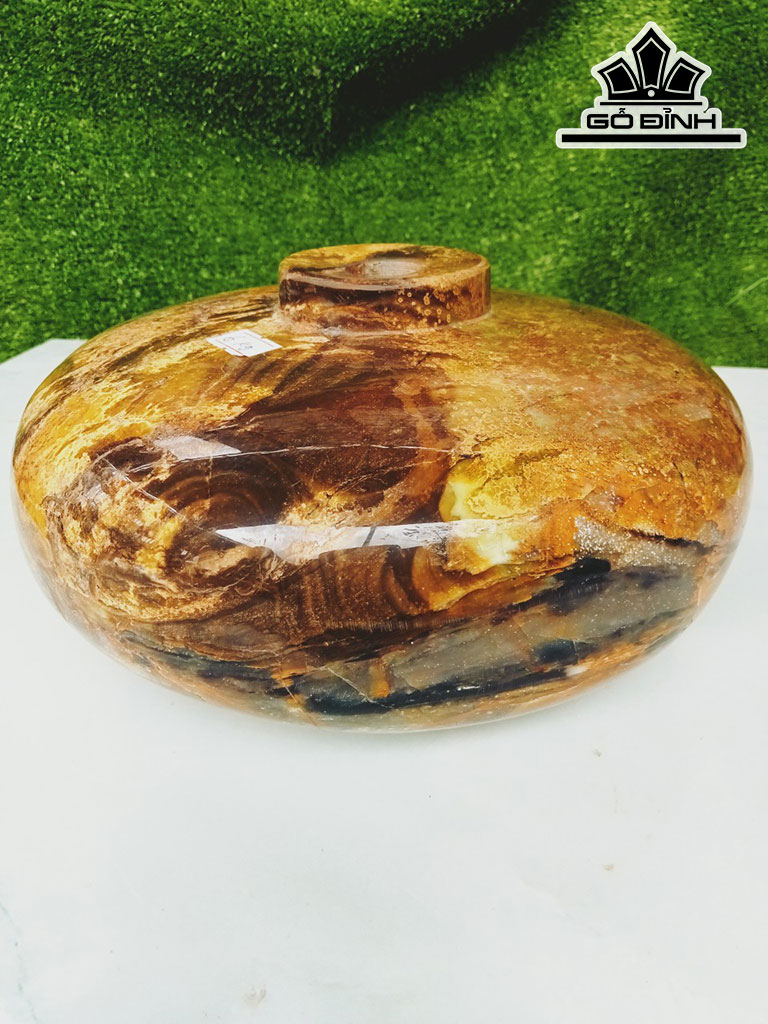 Tác Phẩm Chum Phú Quý Gỗ Cao 11 Đường Kính 22 (cm) 5,8kg