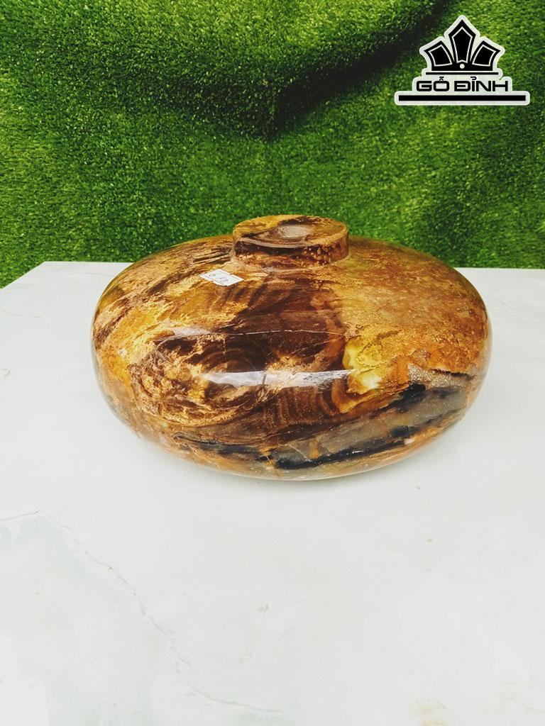 Tác Phẩm Chum Phú Quý Gỗ Cao 11 Đường Kính 22 (cm) 5,8kg