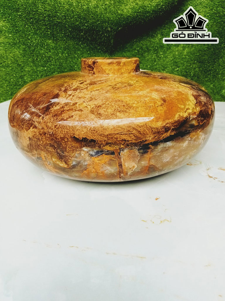 Tác Phẩm Chum Phú Quý Gỗ Cao 11 Đường Kính 22 (cm) 5,8kg