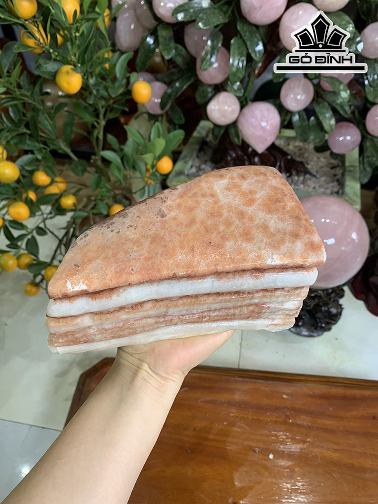 Tác Phẩm Đá Thịt Heo (Canxit) Cao 8,6 Ngang 17,3 Sâu 10 (cm) 2,4kg