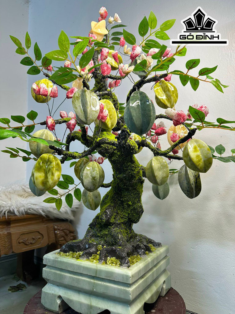 Cây Khế 25 Quả Đá Serpentine Cao 75 Ngang 50 (cm)
