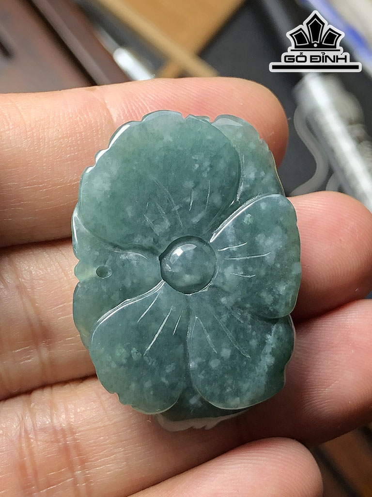 Hoa Mẫu Đơn Đá Cẩm Thạch Cao 26,5 Ngang 36,8 Sâu 10,5 (mm) 16g