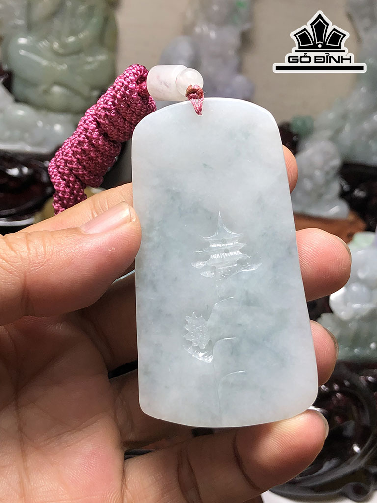 Sơn Thủy Đá Cẩm Thạch Cao 72,3 Ngang 38,5 Sâu 8,8 (mm) 51g